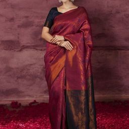 DIVASTRI Woven Design Zari Silk Blend Banarasi Saree-picture-35
