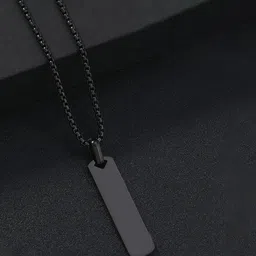 Jewels Galaxy Men Stainless Steel Silver-Plated Geometric Pendant With Chain-image-99