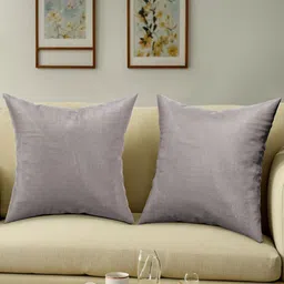 RUBOXA Grey Set of 2 Square Cushion Covers-17