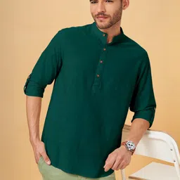 SHOPYCLICK Men Green Kurta-image-105
