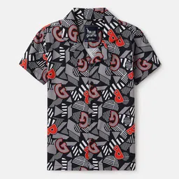 Blue Giraffe Boys Opaque Printed Casual Shirt-image-87