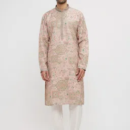Twamev Men Ethnic Motifs Embroidered Regular Sequinned Kurta with Churidar-image-33