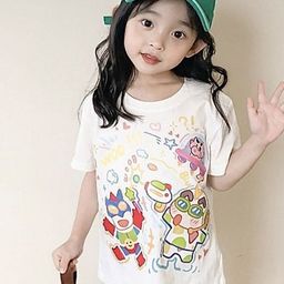 LULU & SKY Girls Graphic Printed Raw Edge T-shirt-image-94