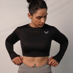 GYMYAK Women Solid Round Neck Polycotton Top-35