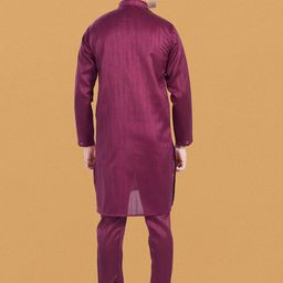 DIVISIVE Men Regular Dupion Silk Kurta with Pyjamas image 3