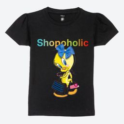 YK Warner Bros Girls Graphic Printed Round Neck Cotton T-shirt-image-69