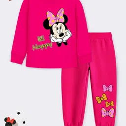 YK Disney Girls Printed Round Neck Long Sleeves T-shirt With Trousers-image-16