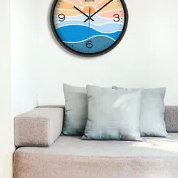 OLIVE TREE Black & Blue Printed Contemporary Wall Clock-image-78
