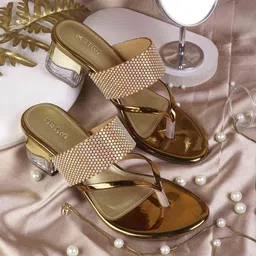 Metro Women Embellished Block Heel Sandals-50
