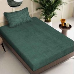 MORADO Green 260 TC Single Bedsheet with 1 Pillow Covers-picture-45
