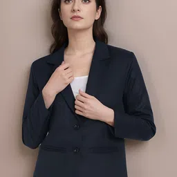 Moda Rapido Notched Lapel Collar Single-Breasted Formal Blazer-image-55