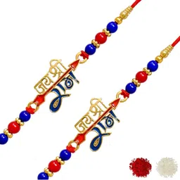MEIRA JEWELLERY Set Of 2 Rakhi With Roli Chawal & Greetings Card-picture-44