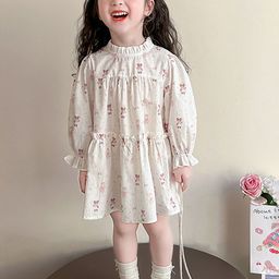 LULU & SKY Floral Print Puff Sleeve A-Line Dress-picture-10