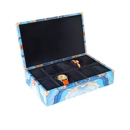 NESTED AURA Turquoise Blue Printed Watch Organiser-7