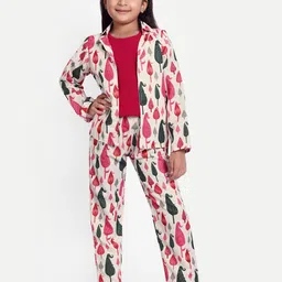 FEBVIBE Girls Printed Coat with Trousers-image-44