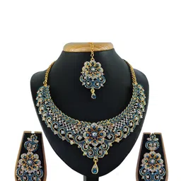 VATSALYA creation Women Blue Jewellery Set-image-41