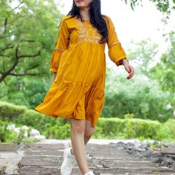 KALINI Embellished Embroidered Fit & Flare Dress-image-8