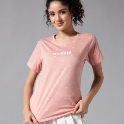 Mast & Harbour Women Geometric Printed Round Neck T-shirt-image-43