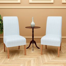 Kuber Industries Set Of 2 Off White Stretchable Chair Covers-picture-47
