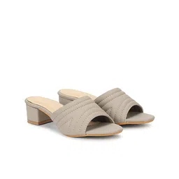 Commander Shoes Women Textured Open Back Block Heel Open Toe Sandals image 5