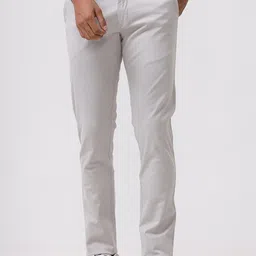 Basics Men Relaxed Straight Leg Tapered Fit Cotton Formal Trousers-image-99