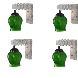 SOMIL Green Glass Cylinder Printed Wall Lamps-image-83