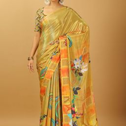 NIRMAL CREATION Floral Pure Crepe Saree-image-96