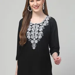STYLE PREZONE Women Ethnic Motifs Embroidered Chikankari Kurti-picture-25
