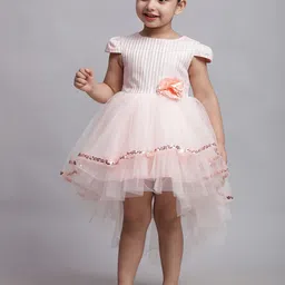 Toy Balloon kids Striped Applique Net Fit & Flare Dress-58