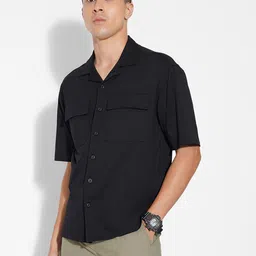Street 808 by Pantaloons Men Relaxed Fit Solid Spread Collar Pure Cotton Casual Shirt-picture-35