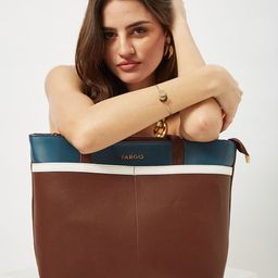 FARGO Colourblocked Structured Tote Bag-image-98
