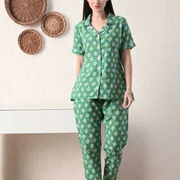 Jasoriya Printed Lapel Collar Night Suits-image-76