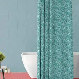 ArtzFolio Teal Green Ethnic Motifs Printed Waterproof Shower Curtain-18