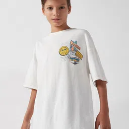 max Boys Varsity Printed Drop-Shoulder Sleeves Applique T-shirt-picture-34