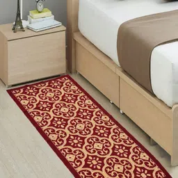 Myntra Elegant Homes Red & Beige Printed Anti Skid Bed Runner-10