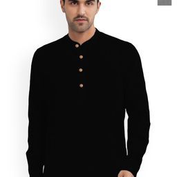 Vida Loca Pack Of 2 Band Collar Roll-Up Sleeves Cotton Straight Short Kurtas-image-77