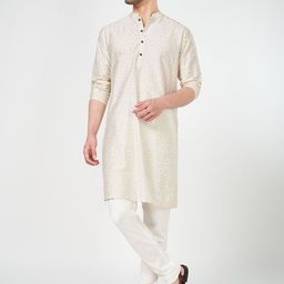 indus route by Pantaloons Bandhani Printed Mandarin Collar Straight Kurta-picture-55