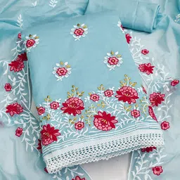 HERE&NOW Ethnic Motifs Beads and Stones Unstitched Dress Material-image-10
