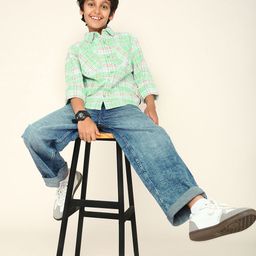 BONKIDS Boys Classic Opaque Printed Casual Shirt-image-90