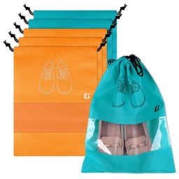 Kuber Industries Orange & Green 6 Pieces Non-Woven Shoe Cover Bags-image-101