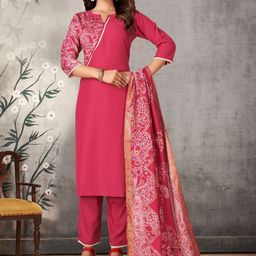 KALINI Women Ethnic Motifs Printed Regular Kurta with Palazzos & With Dupatta-image-79