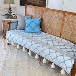 THROWPILLOW Blue & Grey Printed Polyester 1 Piece Sofa Cover-image-99