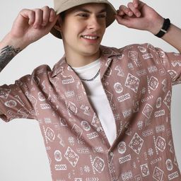 VASTRADO Men Classic Opaque Printed Casual Shirt-image-98