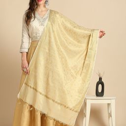 Dupatta Bazaar Floral Woven Design Zari Chanderi Silk Dupatta-picture-22