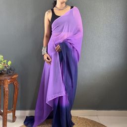 DIVASTRI Ombre Dyed Pure Georgette Saree-picture-3