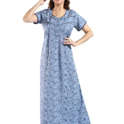 NIGHT QUEEN Printed Maxi Nightdress-image-83