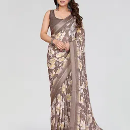 Pandadi Saree Floral Printed Poly Georgette Ready to Wear Sarees-image-49