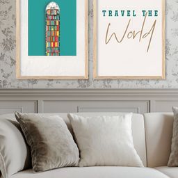 Kotart White & Green 2 Piece Travel Wooden Wall Arts-picture-23