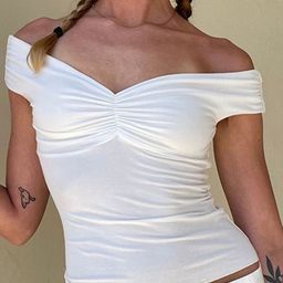 LULU & SKY Women Off Shoulder Bardot Crop Top-picture-23