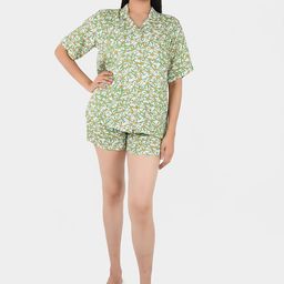 Blissence Women Printed Lapel Collar Night suit-image-45